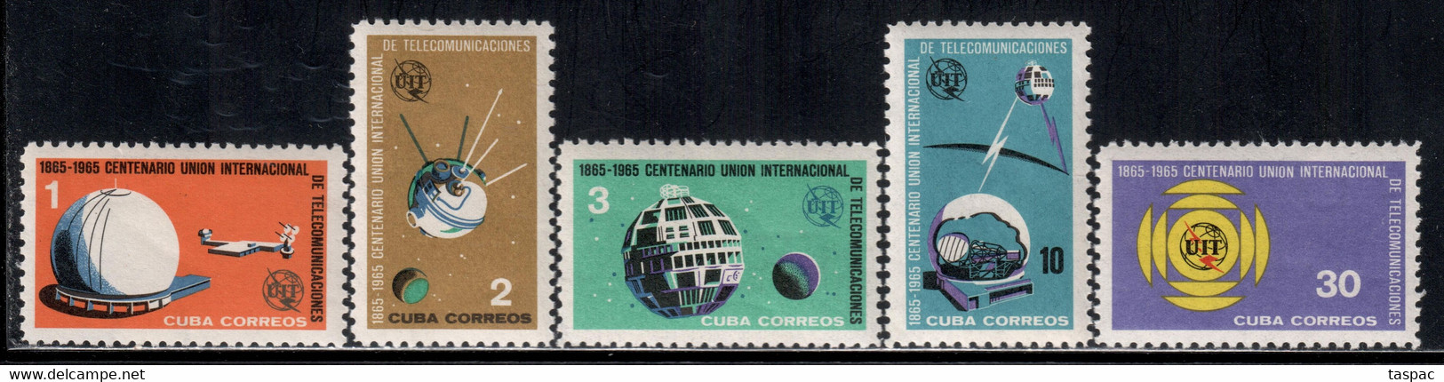 Cuba 1965 Mi# 1026-1030 ** MNH - Intl. Telecommunications Union, Cent. / Space - North  America