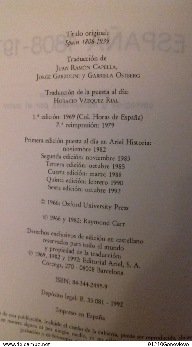 RAYMOND CARR  ESPANA 1808-1975 - Histoire Et Art