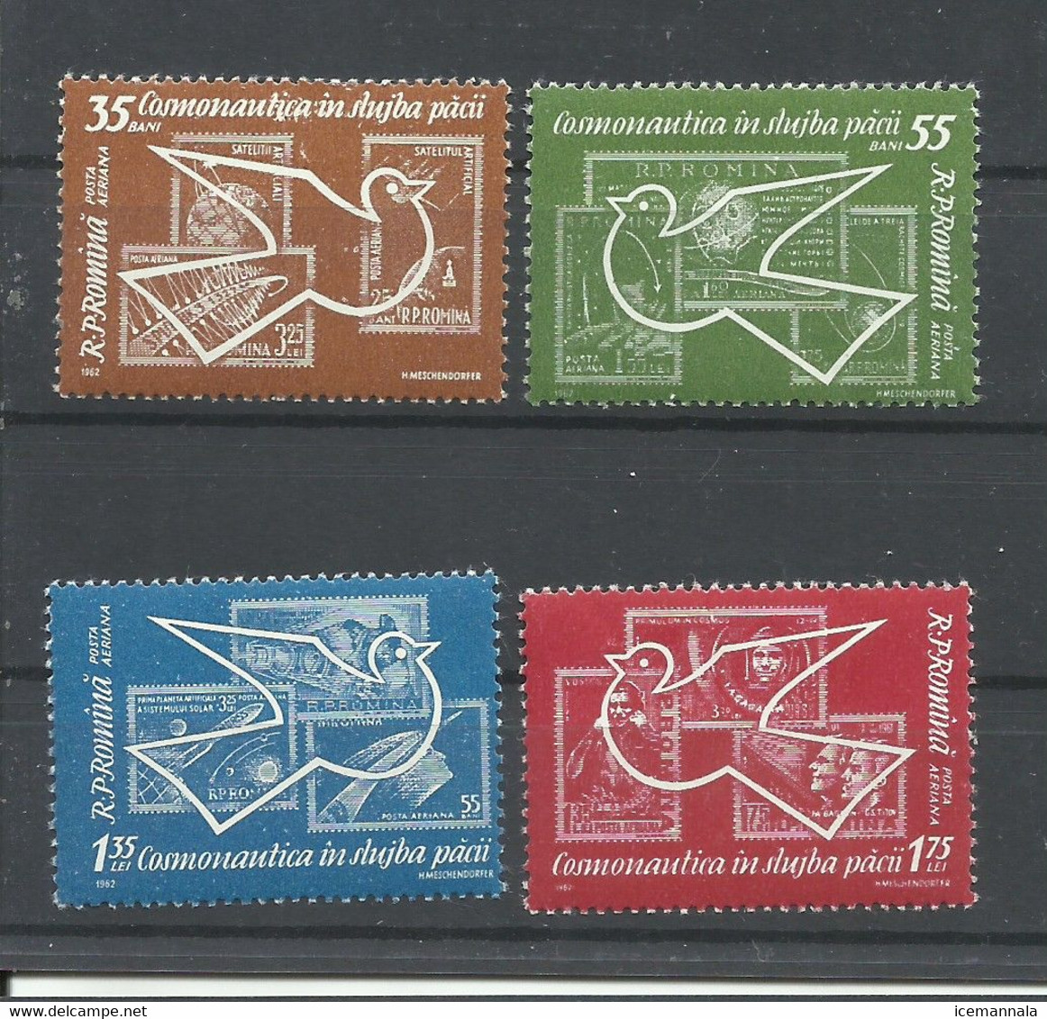 RUMANIA  YVERT  AEREO   162/65  MNH  ** - Unused Stamps