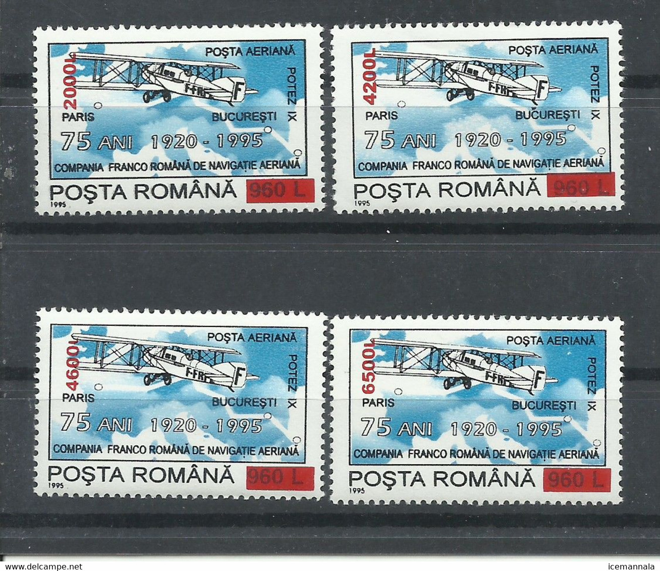 RUMANIA  YVERT  AEREO   326/29    MNH  ** - Unused Stamps
