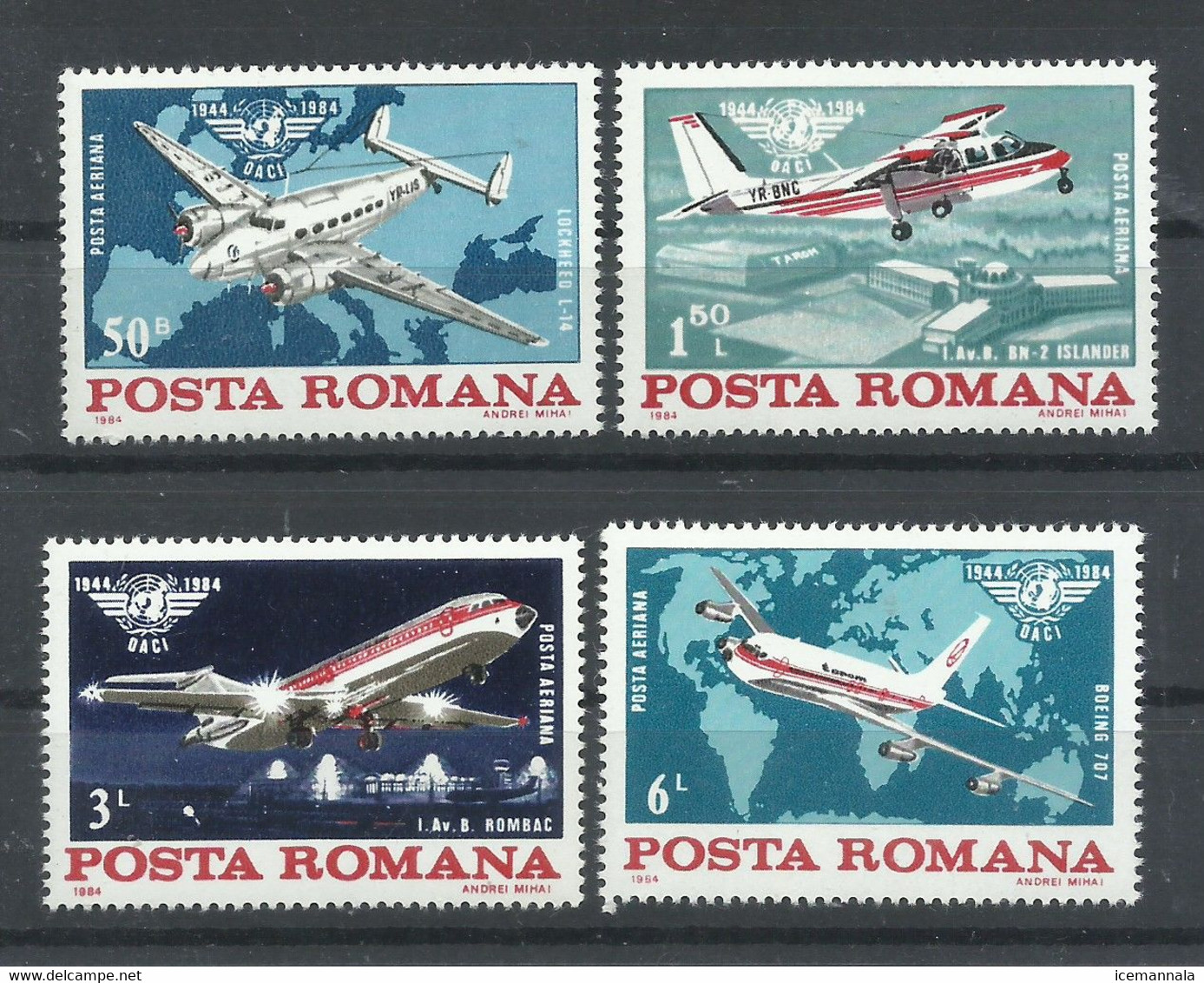 RUMANIA  YVERT  AEREO   295/98     MNH  ** - Unused Stamps