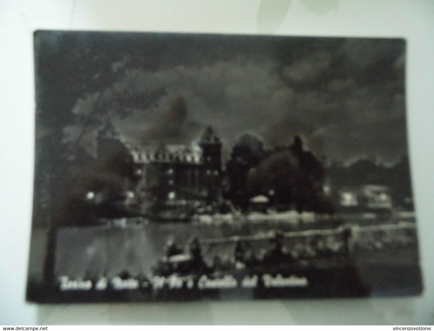 Cartolina Viaggiata  "TORINO Di Notte - Il Po E Castello Del Valetino" 1954 - Fiume Po