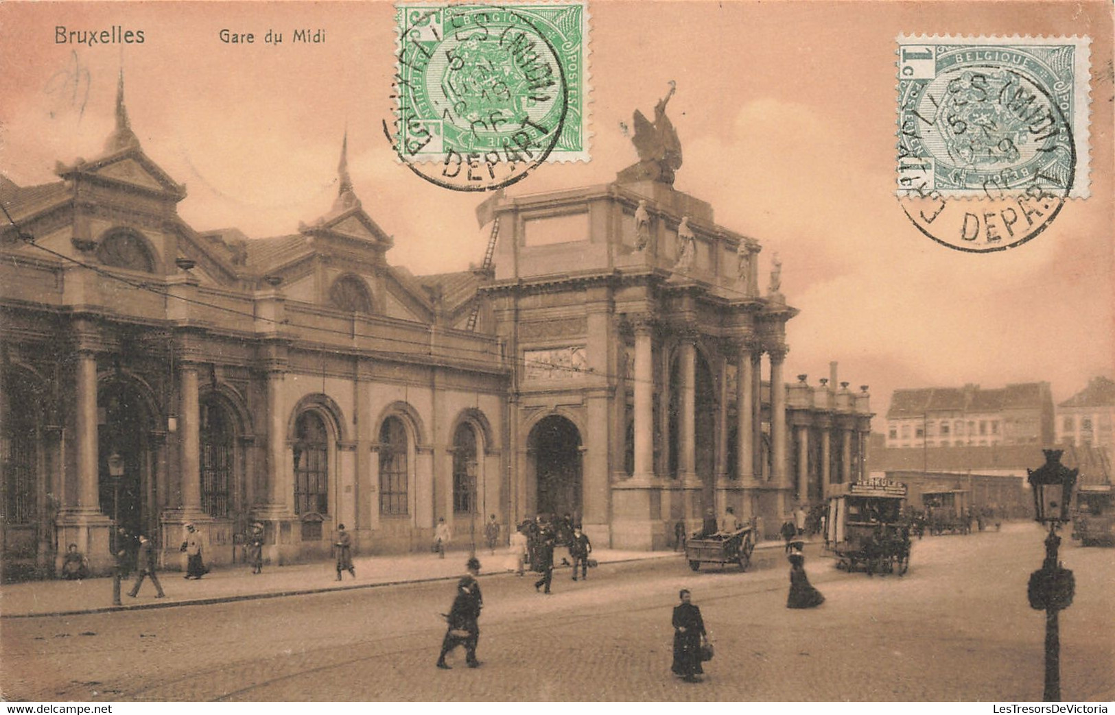 Belgique - Bruxelles - Gare Du Midi - Edit. Nels - Animé - Oblitéré Bruxelles 1906 - Carte Postale Ancienne - Brüssel (Stadt)