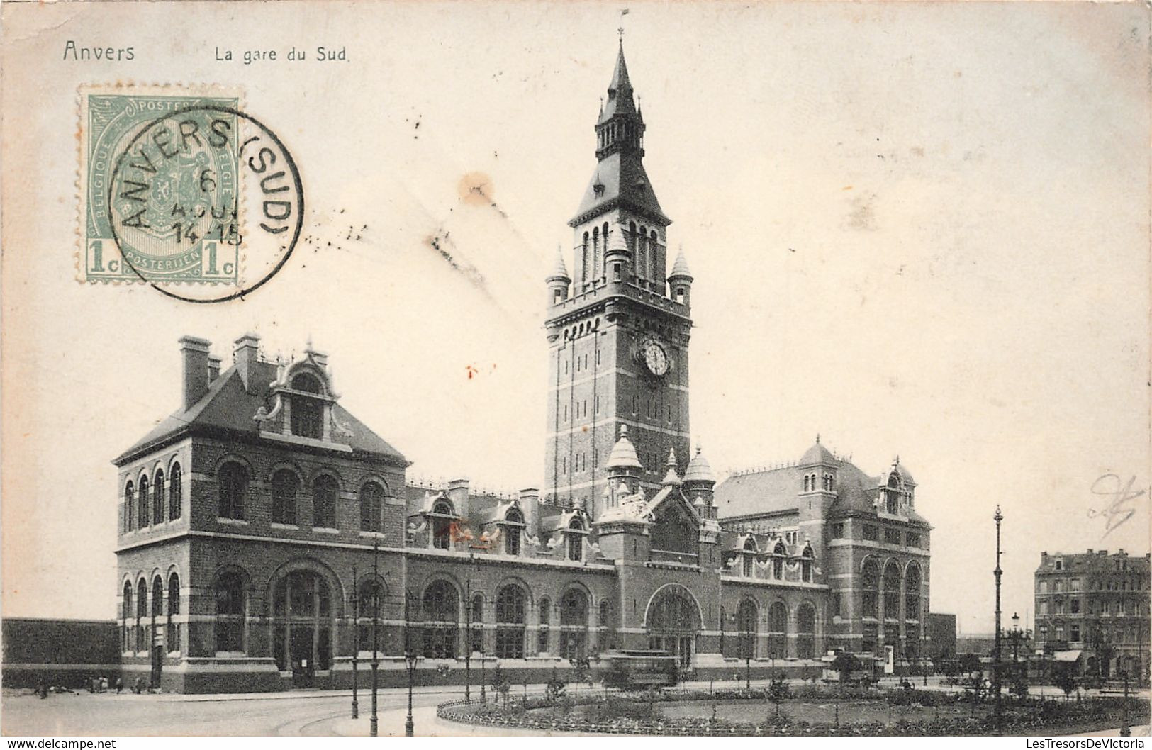 Belgique - Anvers - La Gare Du Sud - Edit. Nels - Horloge - Oblitéré Anvers - Carte Postale Ancienne - Antwerpen