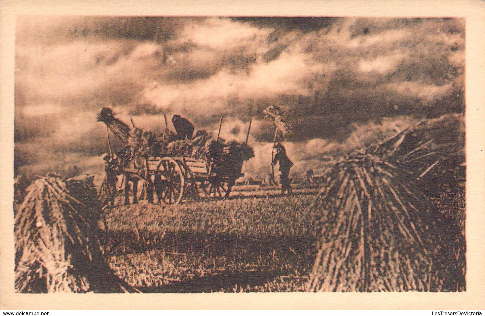 AGRICULTURE - CULTURE - Ardennes Belges - Rentrée Hâtive De La Moisson Avant L'Orage - Carte Postale Ancienne - Landbouw