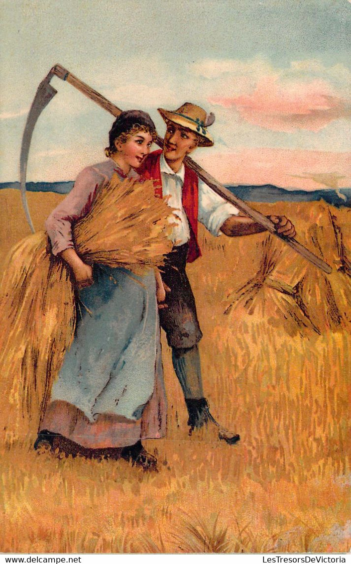 AGRICULTURE - CULTURE - Couple Au Retour De Moisson - Illustration Non Signée - Carte Postale Ancienne - Landbouw