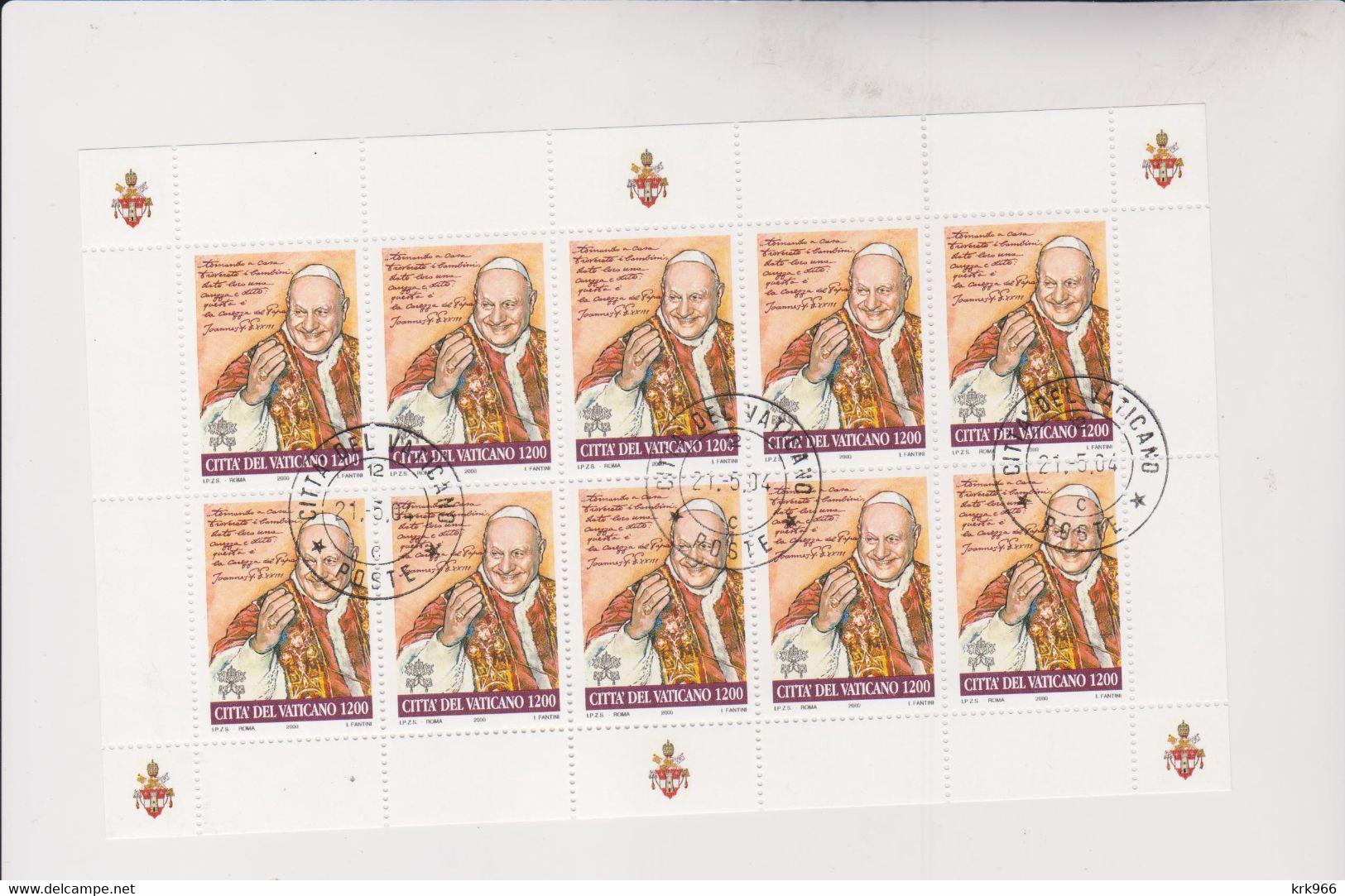 VATICAN 2000  Sheet Used - Gebruikt