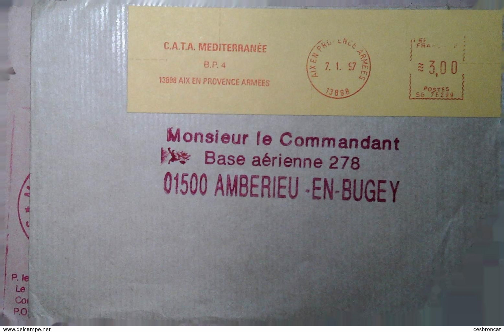 M 6  Lettre En Fm Base Aérienne 278 - Posta Aerea Militare