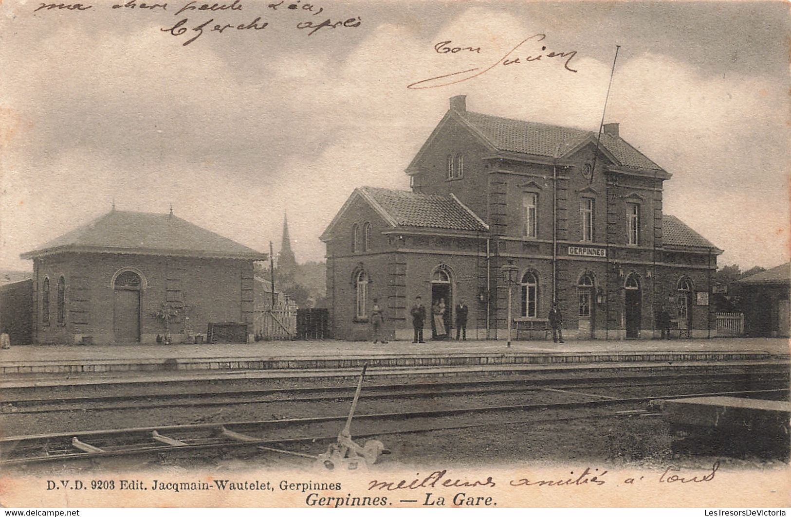 Belgique - Gerpinnes - La Gare - Edit. Jacqmain Wautelet - Précurseur - Animé - Carte Postale Ancienne - Gerpinnes