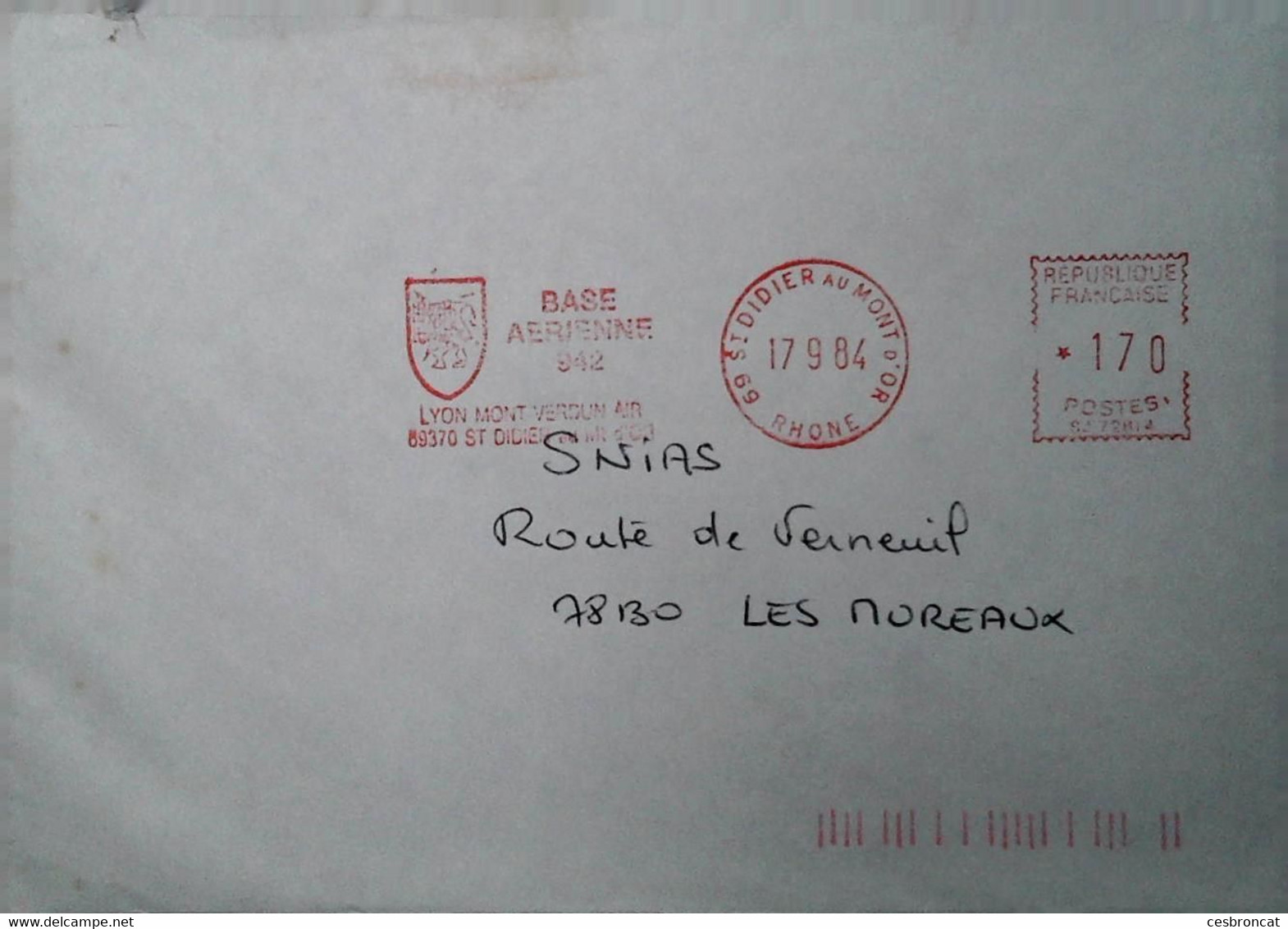 M 6  Lettre En Fm Base Aérienne 942 - Posta Aerea Militare