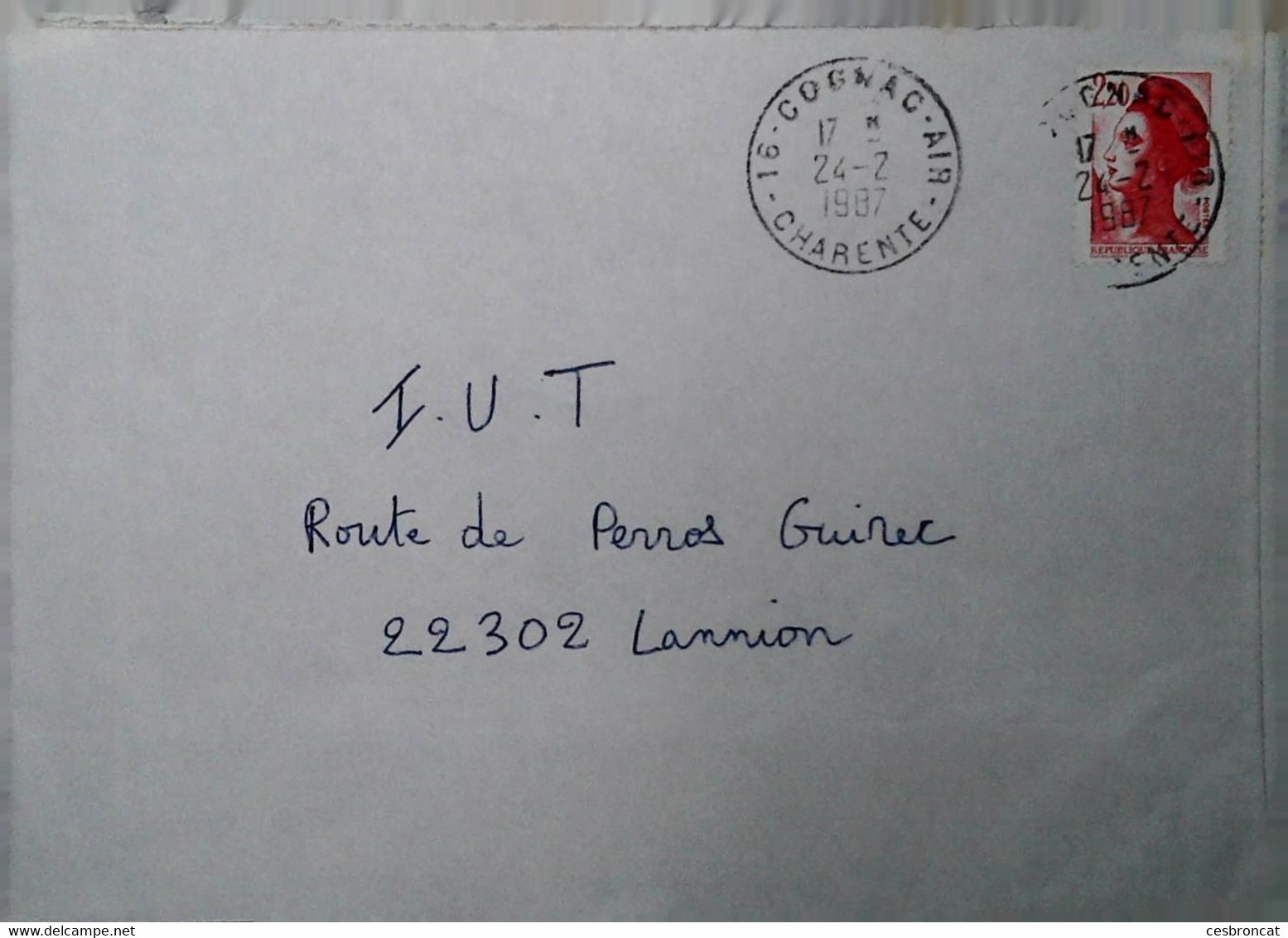 M 6  Lettre En Fm Cognac Air - Posta Aerea Militare