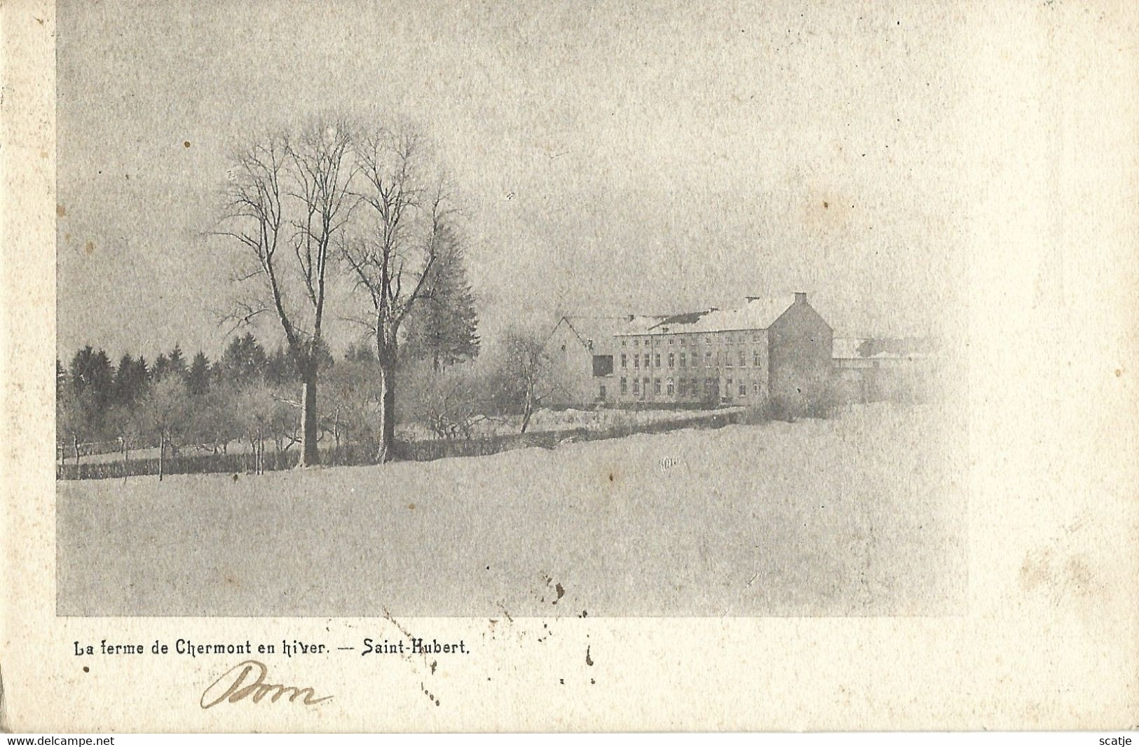 Saint-Hubert.   -   1900   La Ferme De Chermont En Hiver.   -   PRACHTIGE KAART!   -   1903  Naar   Antwerpen - Saint-Hubert