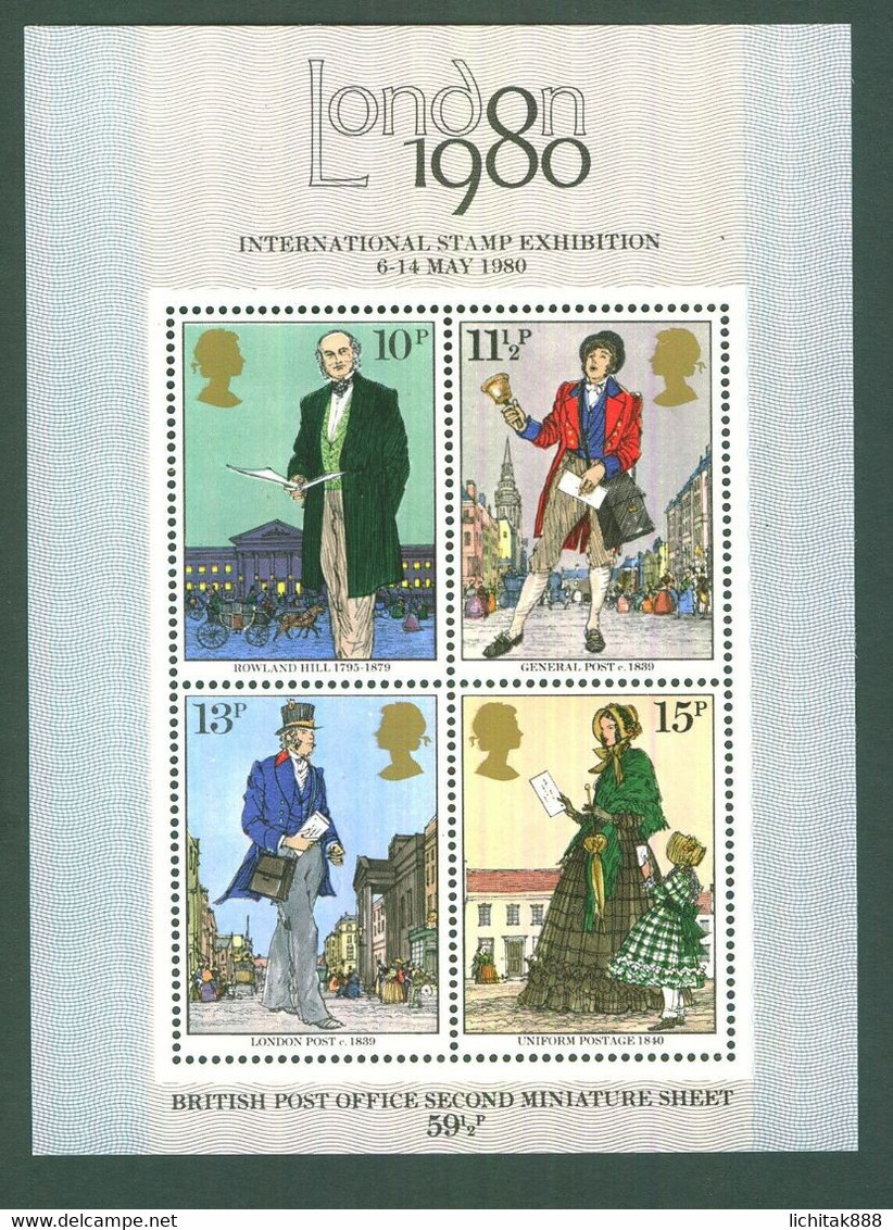 GB 1979 London 1980 Rowland Hill Stamps MS  MNH Toning - Volledige & Onvolledige Vellen