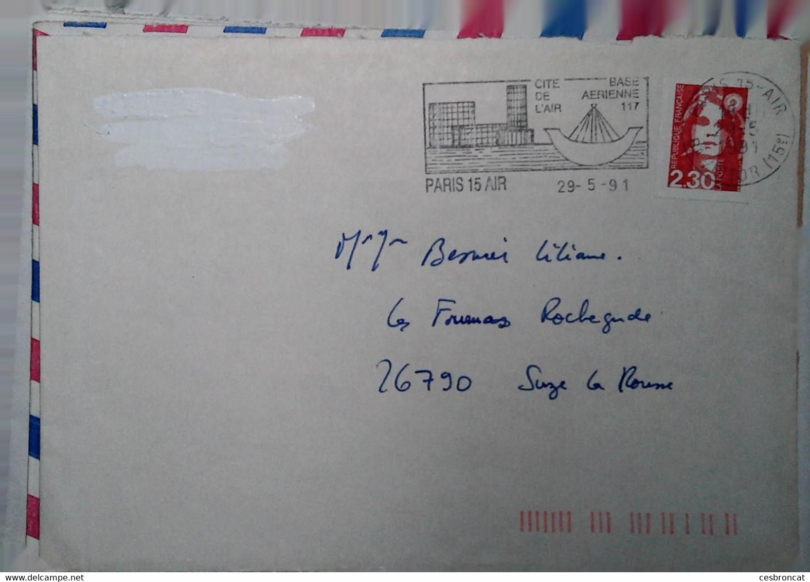 M 6  Lettre En Fm Paris 15  Air - Correo Aéreo Militar