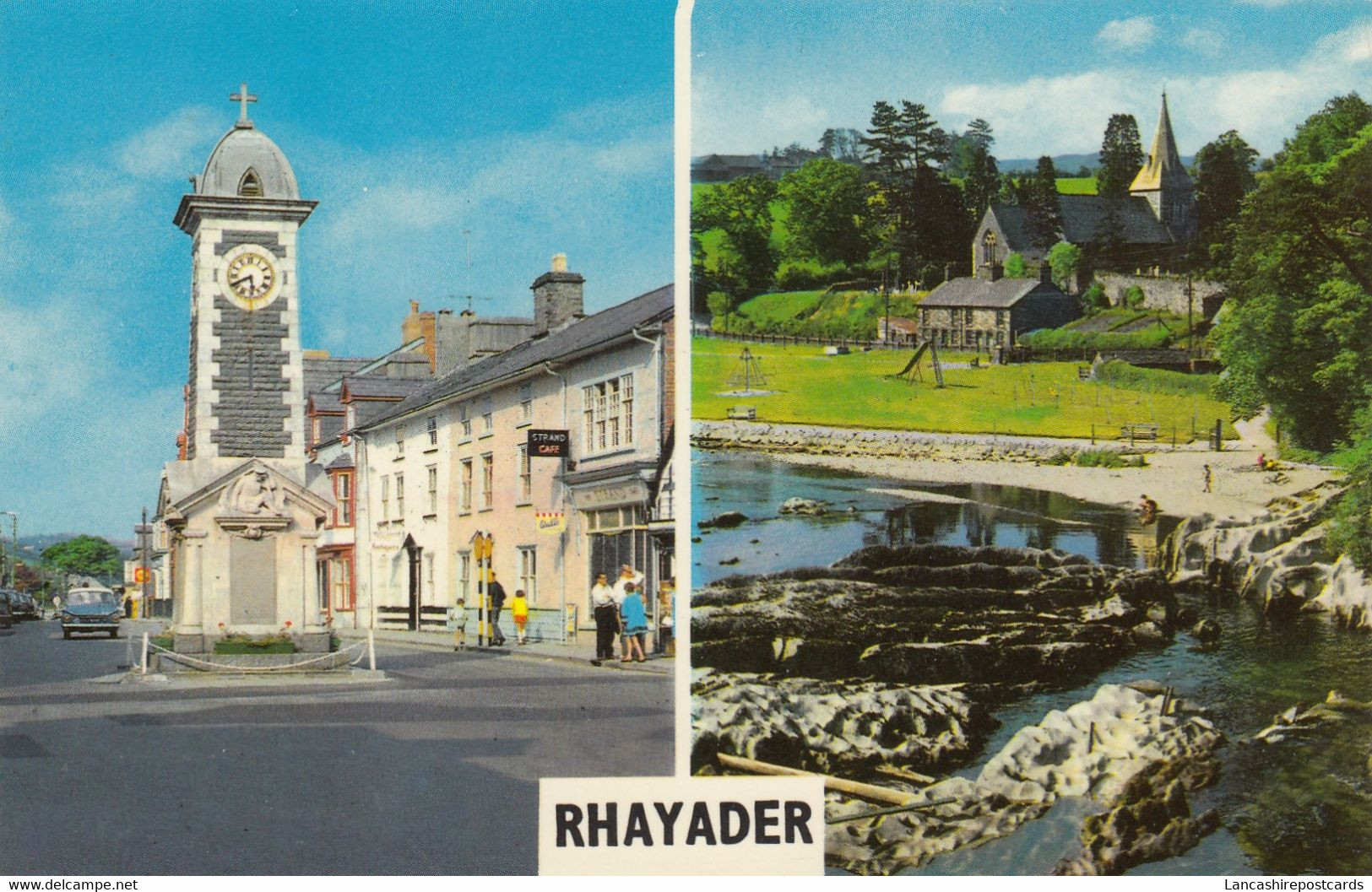 Postcard East Street & River Wye Rhayader Wales [ Clock Tower Int ]  My Ref B14688 - Radnorshire