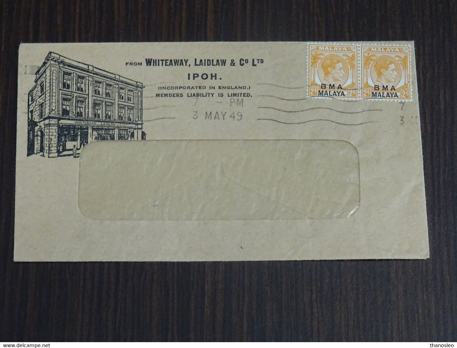 Malaya BMA 1949 Cover VF - Malaya (British Military Administration)