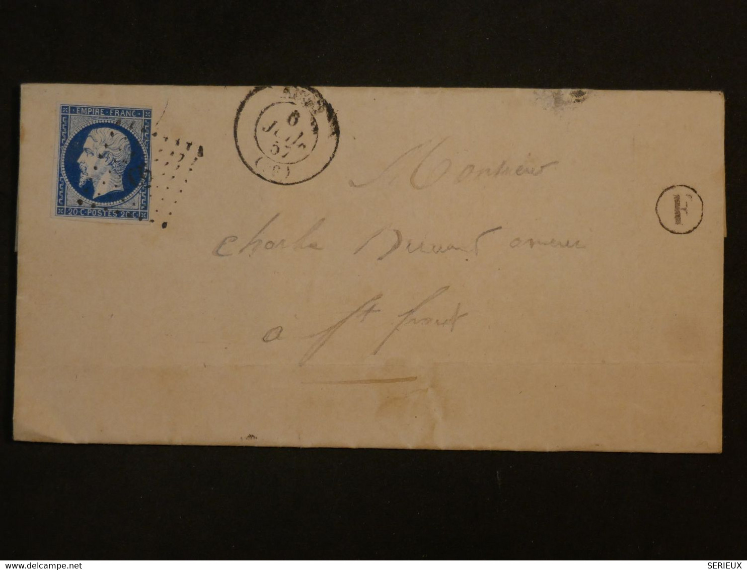 BN5 FRANCE BELLE LETTRE 1857 A ST SEVER +NAP. N°14 . +AFFRANCH. INTERESSANT - 1853-1860 Napoléon III.