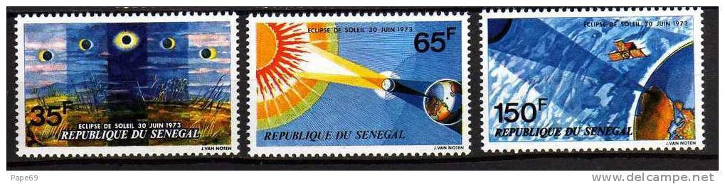 Sénégal N° 389 / 91  XX Eclipse Totale De Soleil Les 3 Valeurs TB - Sénégal (1960-...)