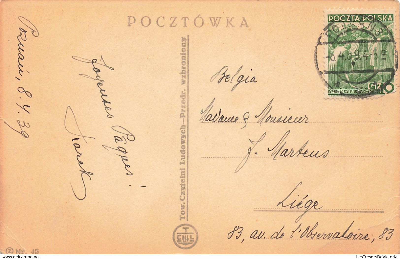 Pologne - Wesolych Swiat - Edit.Czytelni Ludowych - Colorisé - Mouton - Oblitéré 1909 - Carte Postale Ancienne - Pologne