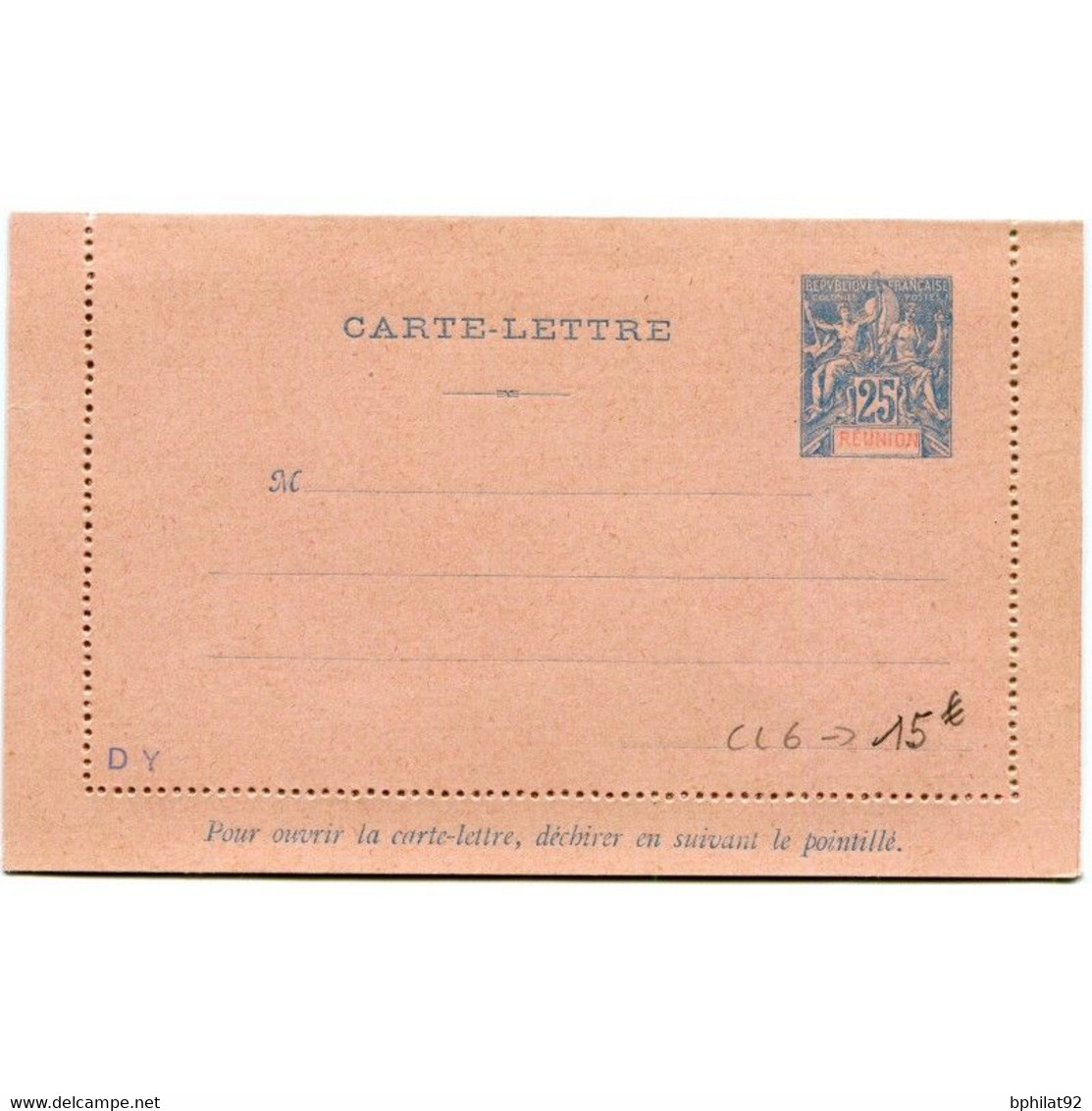 !!! RÉUNION : TYPE GROUPE ENTIER POSTAL CARTE LETTRE CL6 NEUVE - Lettres & Documents