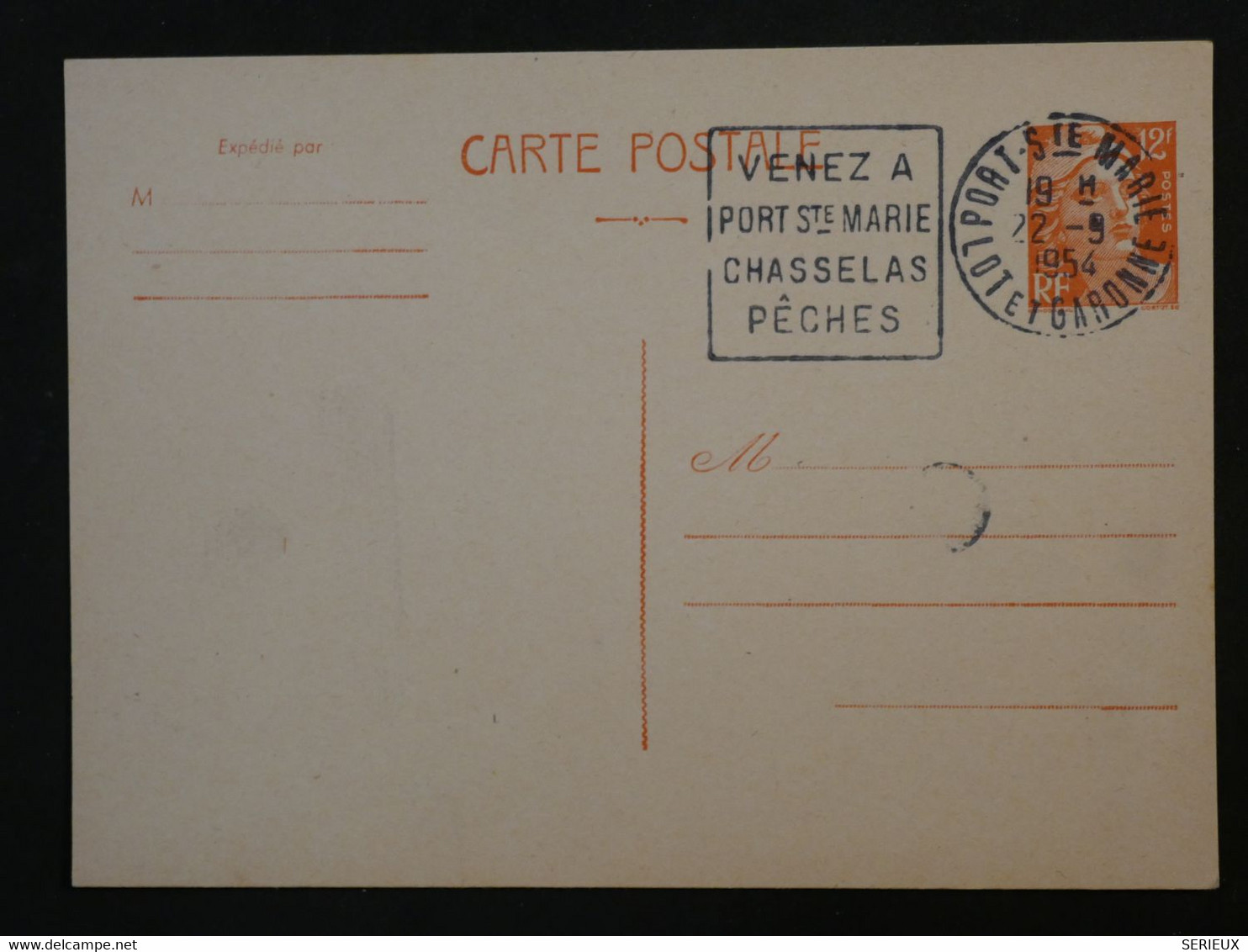 BN5 FRANCE BELLE  CARTE ENTIER   1954  . +AFFRANCH. INTERESSANT - Autres & Non Classés