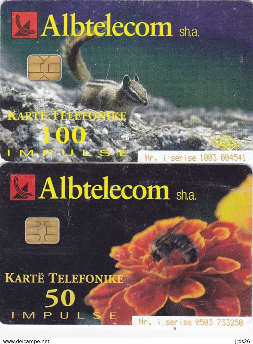 Albania 2 Phonecards Chip - - - Animals - Albanië