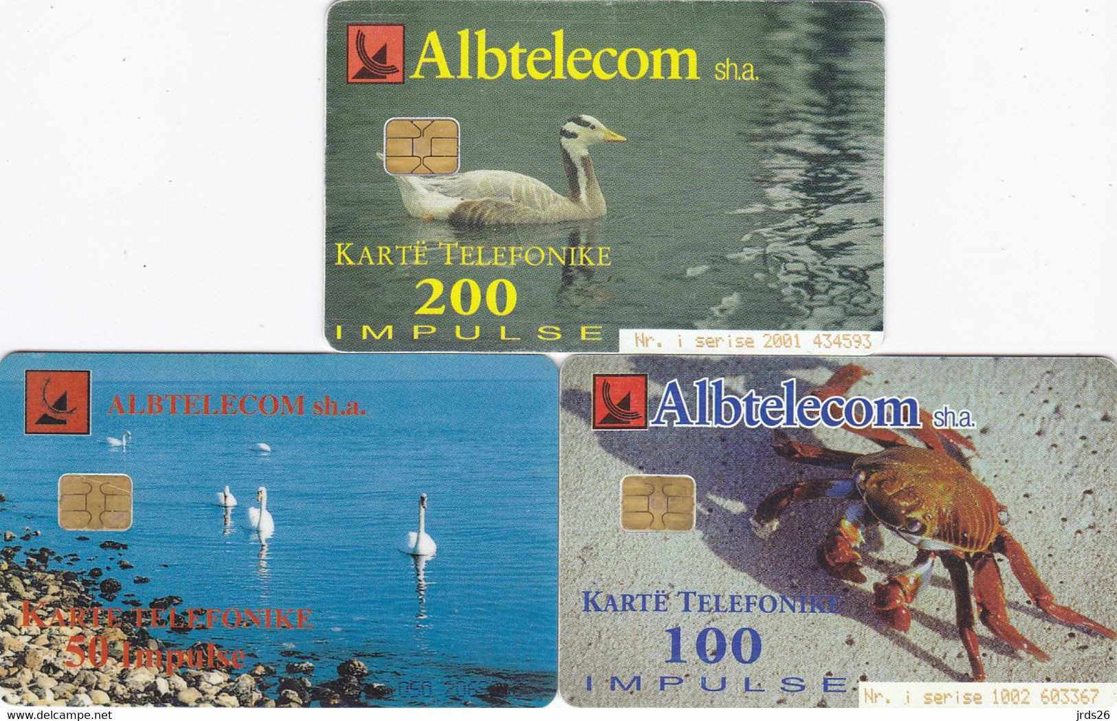 Albania 3 Phonecards Chip - - - Animals - Albania