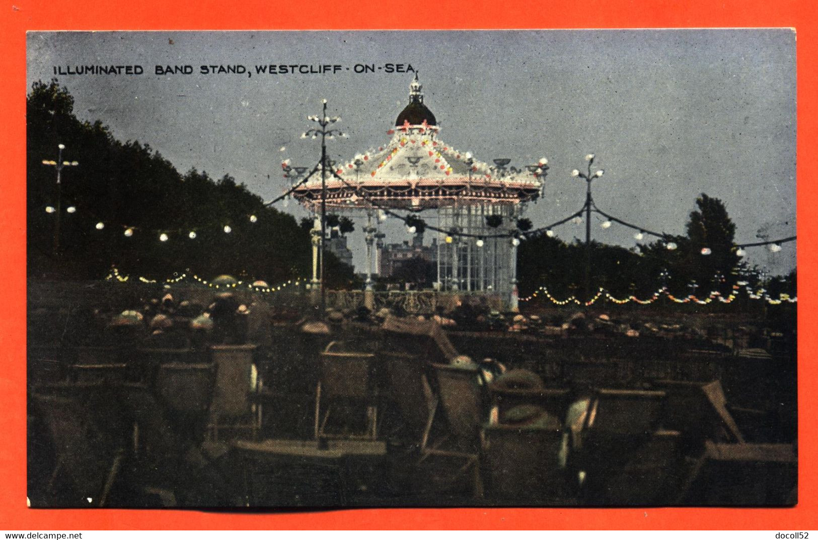 CPA GLACEE WESTCLIFF ON SEA "  Illuminated Band Stand " - Southend, Westcliff & Leigh