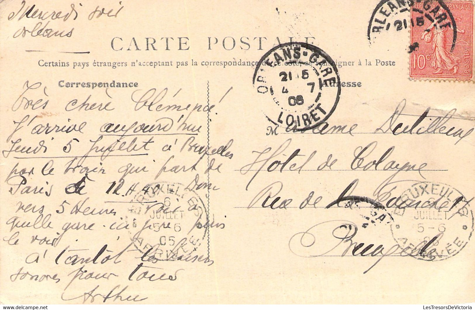 LOT DE 9 - Orléans Orange Côte d'Opale - 5€ - Carte Postale Ancienne