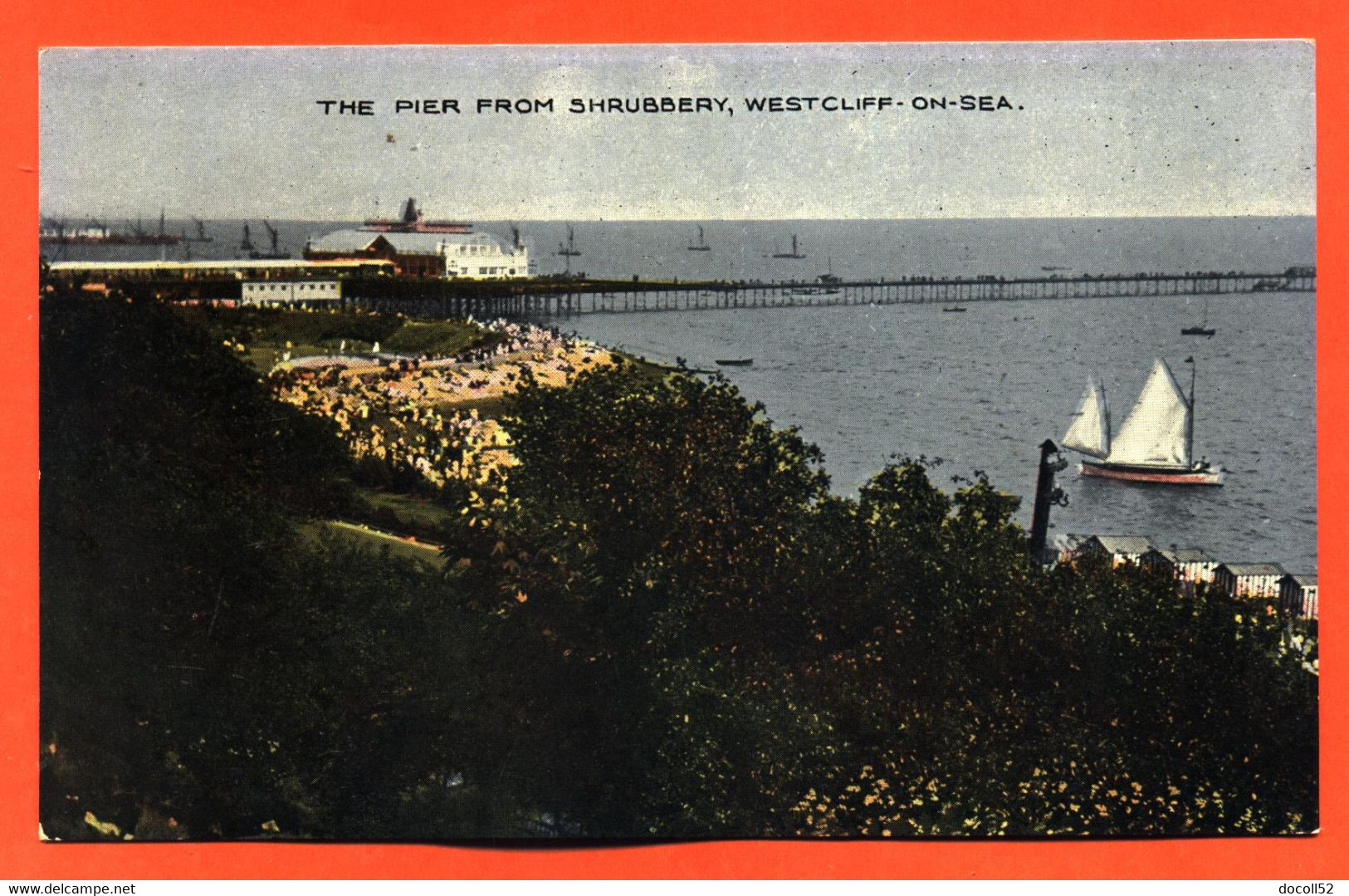 CPA GLACEE WESTCLIFF ON SEA "  The Pier From Shrubbery " - Southend, Westcliff & Leigh