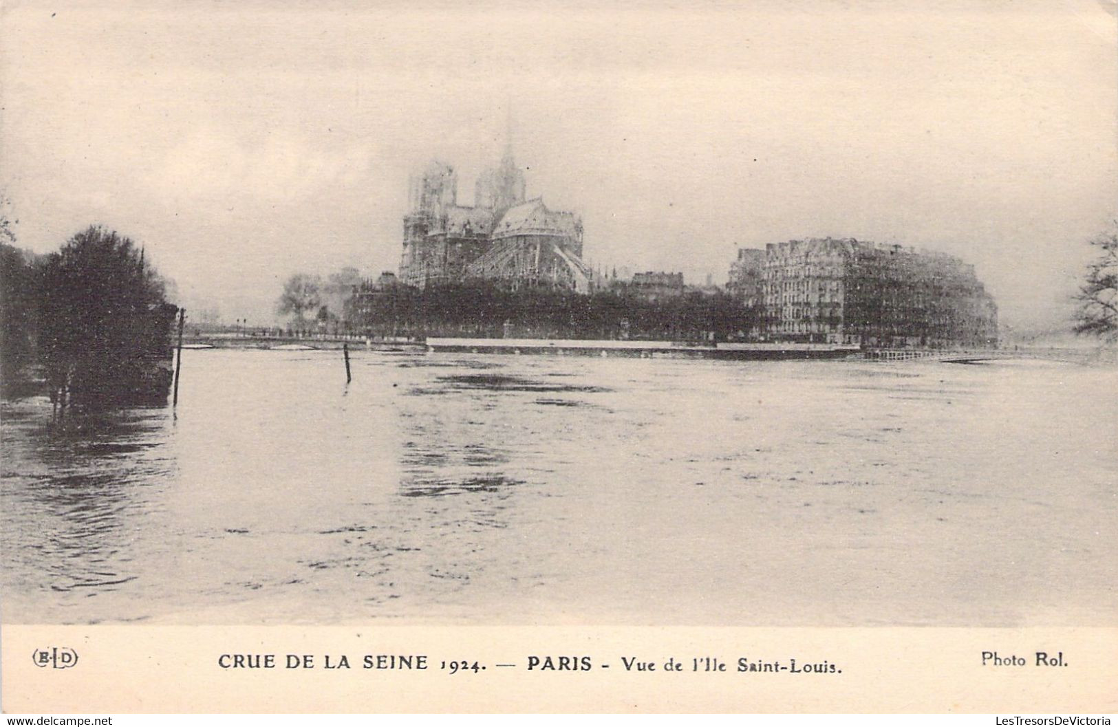 FRANCE - INONDATION DE PARIS 1924 - Vue De L'Ile ST LOUIS - Carte Postale Ancienne - Überschwemmung 1910