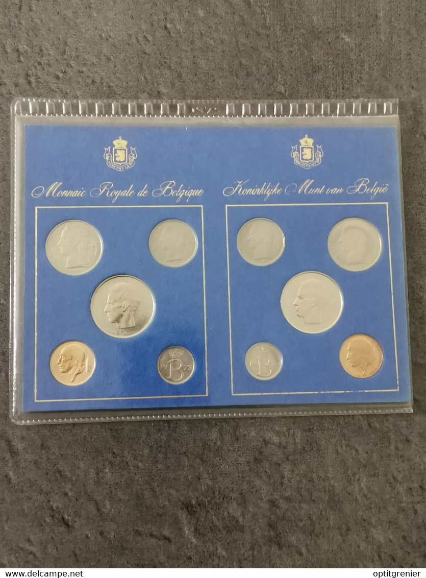 COIN SET FDC BELGIQUE 1975 LEGENDES FRANCAISES ET FLAMANDES  / COFFRET UNC - FDEC, BU, BE & Münzkassetten