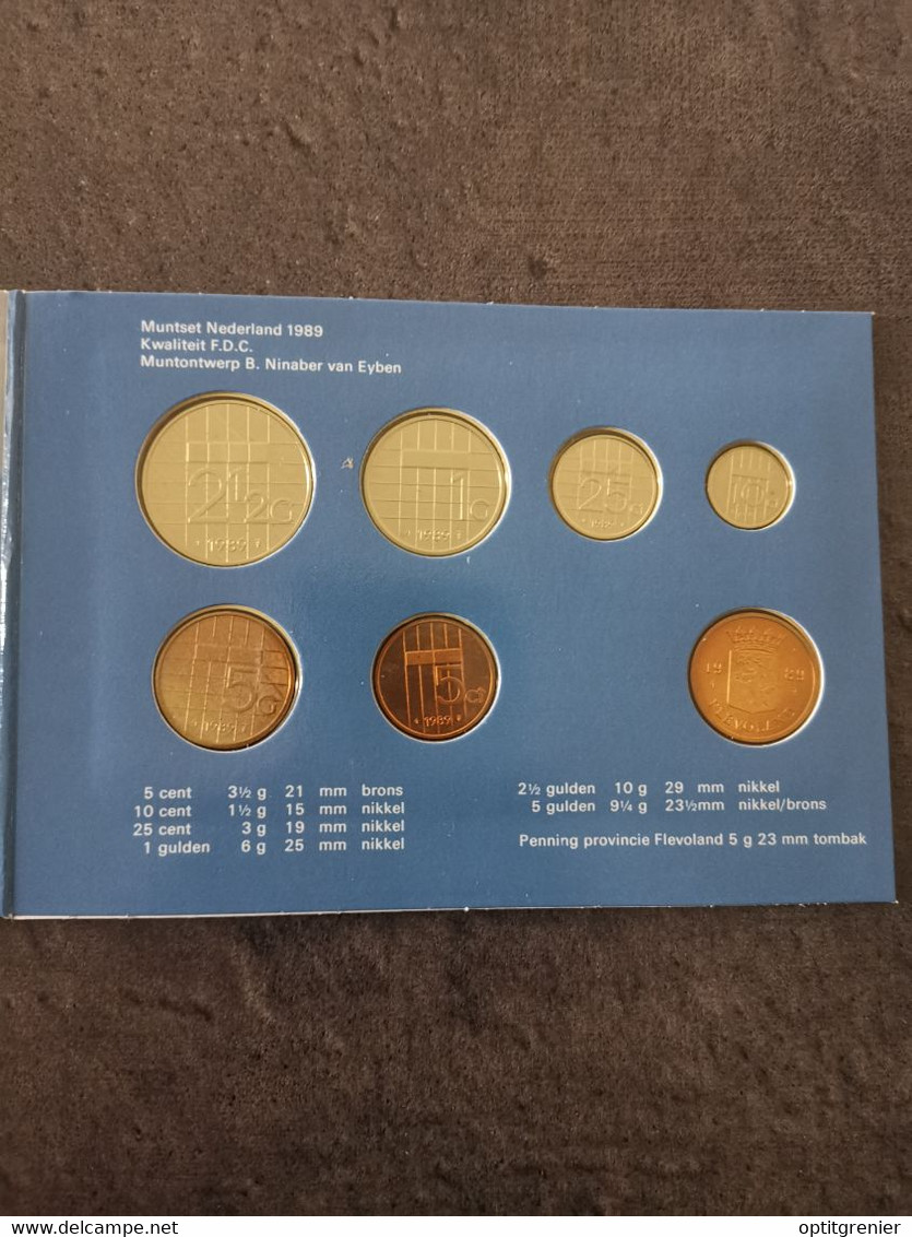 COIN SET FDC PAYS BAS 1989 / NEDERLAND PAYS-BAS DUTCH MINT / COFFRET UNC - Jahressets & Polierte Platten