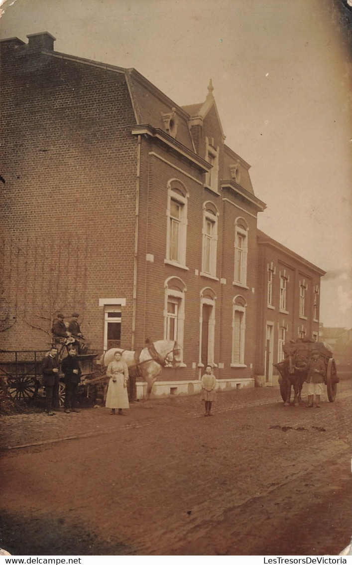 Carte Photo - A Identifier - Attelage - Animé - Enfant - Carte Postale Ancienne - To Identify