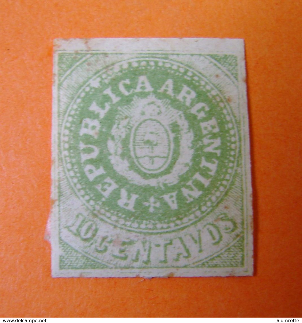 RDB. Ti. 10. 50. Argentine 10 Centavos Vert Jaune N°6 - Oblitérés