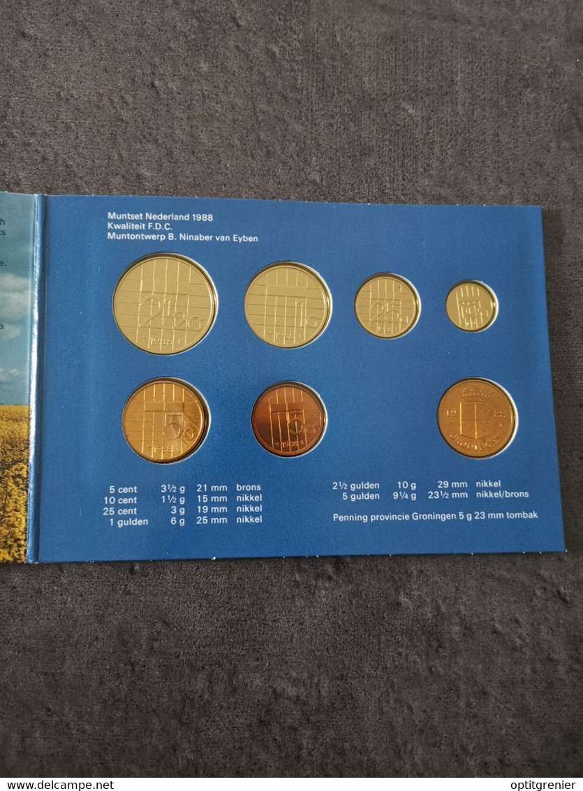 COIN SET FDC PAYS BAS 1988 / NEDERLAND PAYS-BAS DUTCH MINT / COFFRET UNC - Jahressets & Polierte Platten