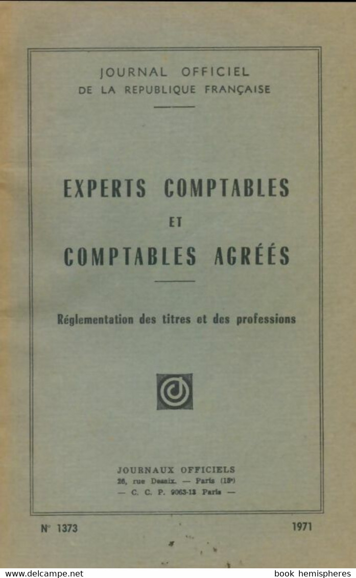 Experts Comptables Et Comptables Agréés De Collectif (1971) - Boekhouding & Beheer