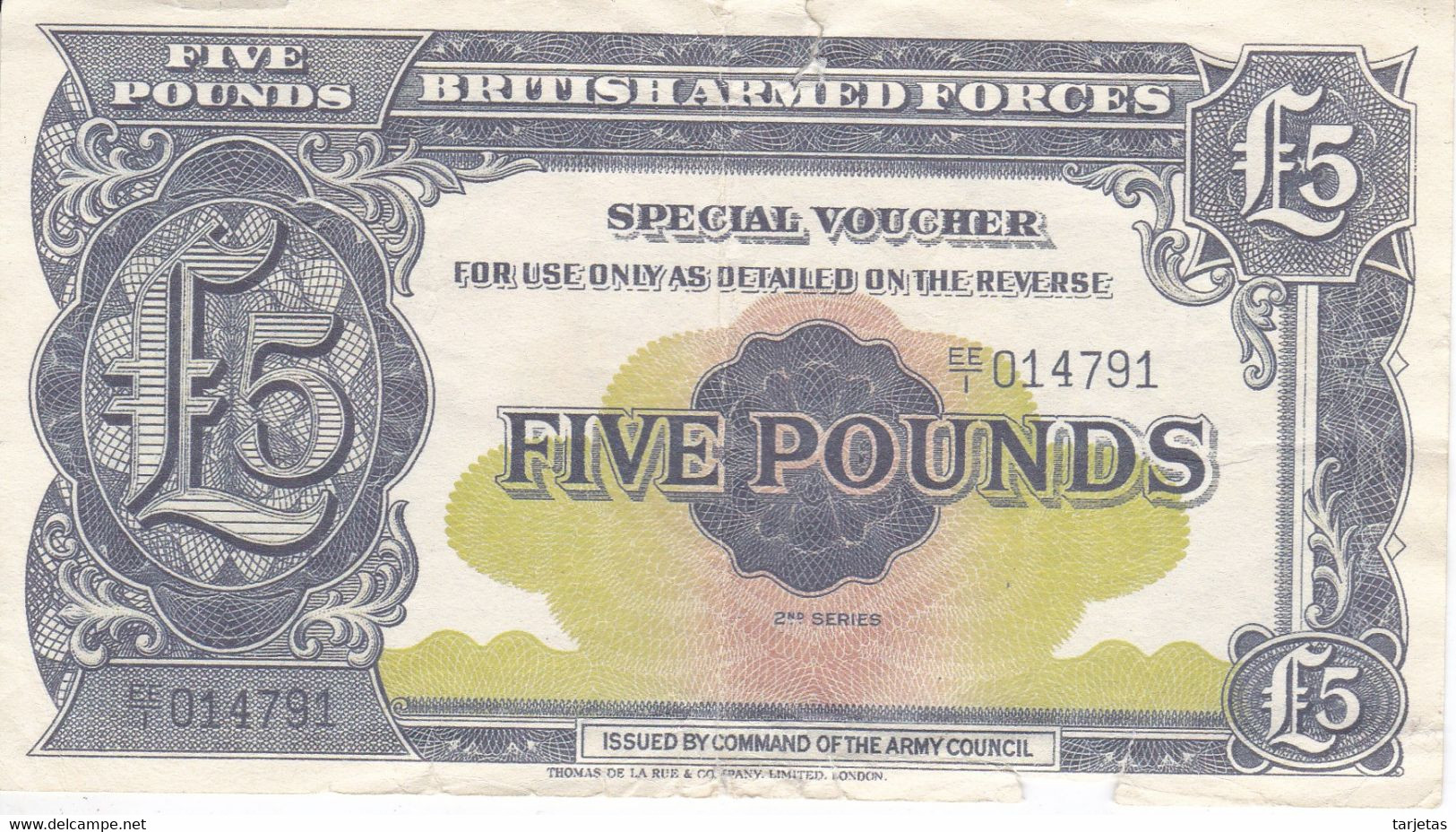 BILLETE DE REINO UNIDO DE 5 POUNDS BRITISH ARMED FORCES (BANK NOTE) - British Armed Forces & Special Vouchers