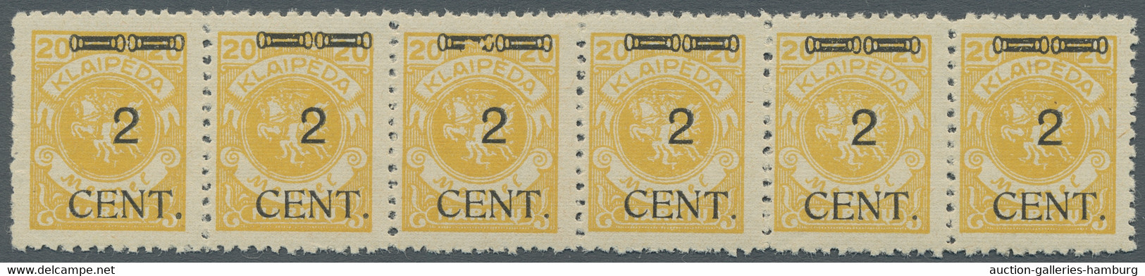 Memel: 1923, Freimarke 2 Cent Auf 20 Mark Im Waagerechtem Tadellos Postfrischem - Memelland 1923