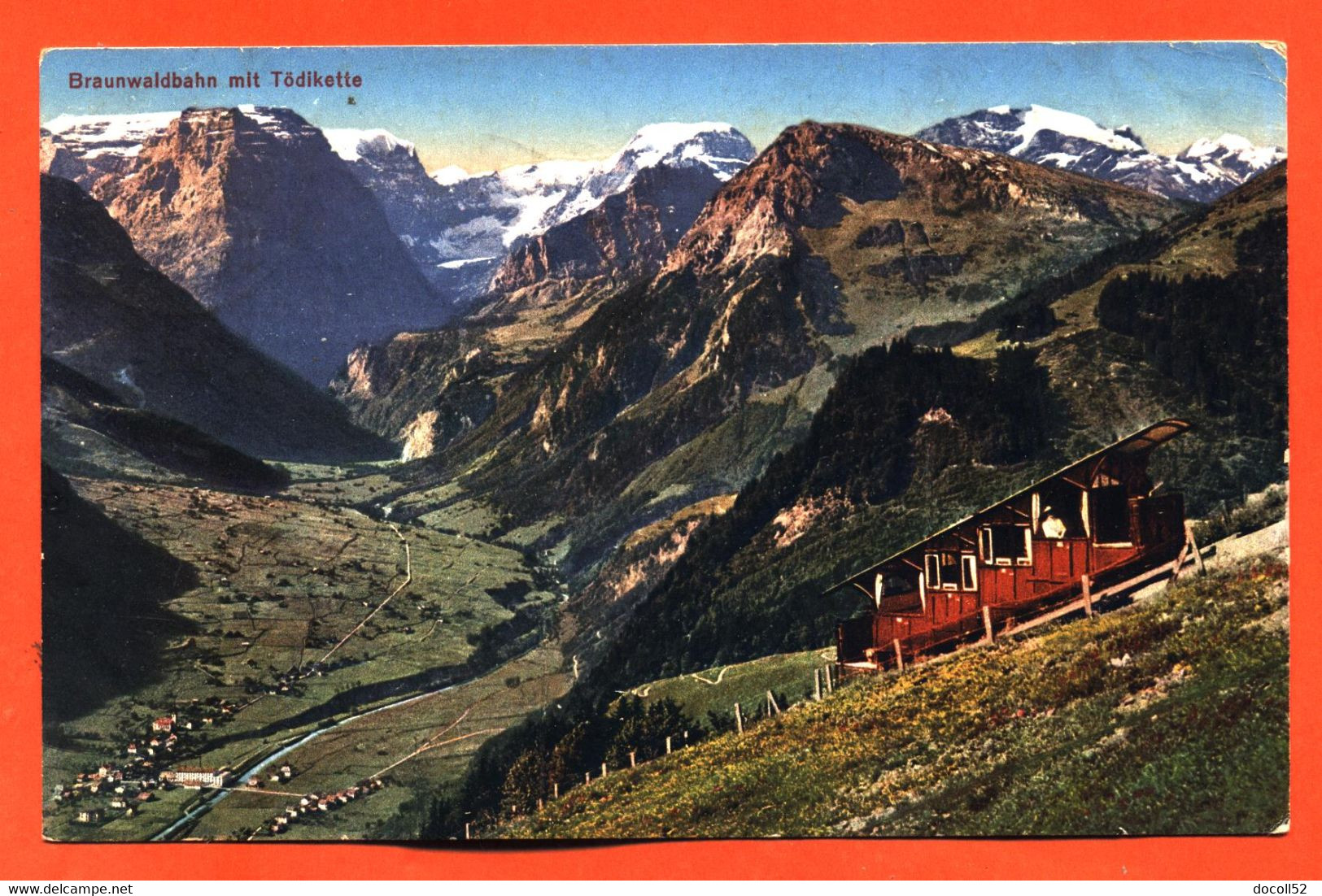 CPA SUISSE " Braunwaldbahn Mit Todikette " Funiculaire - Braunwald