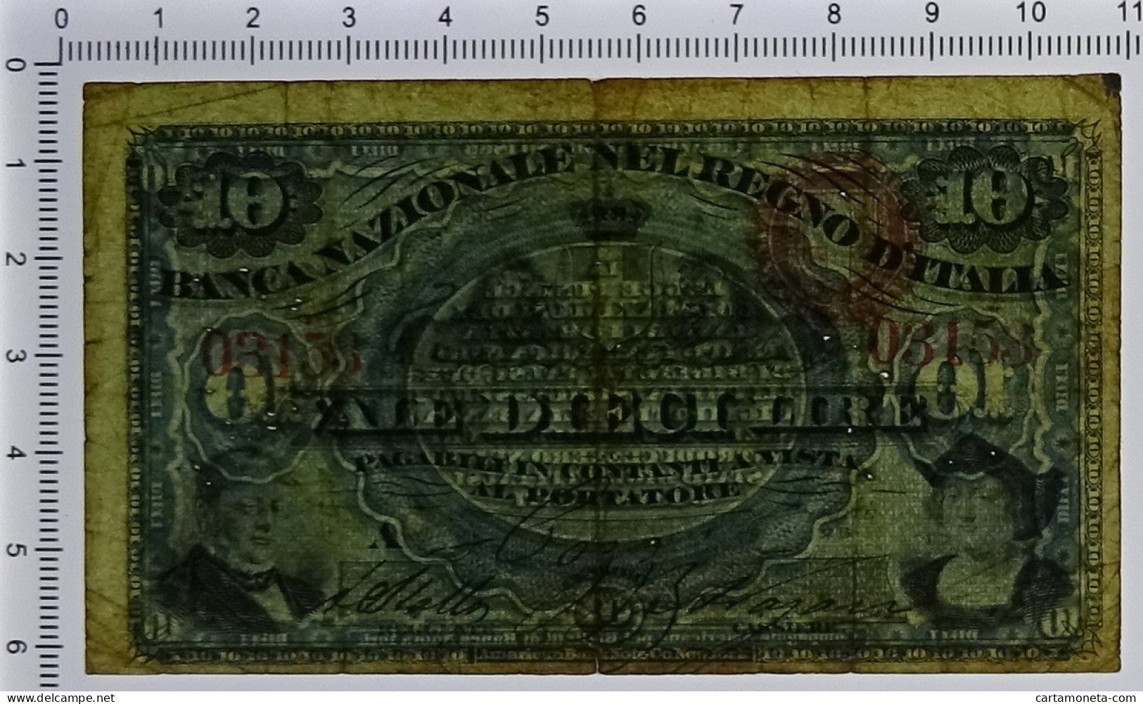 10 LIRE BANCA NAZIONALE NEL REGNO D'ITALIA CAVOUR COLOMBO 12/06/1866 BB - Altri & Non Classificati