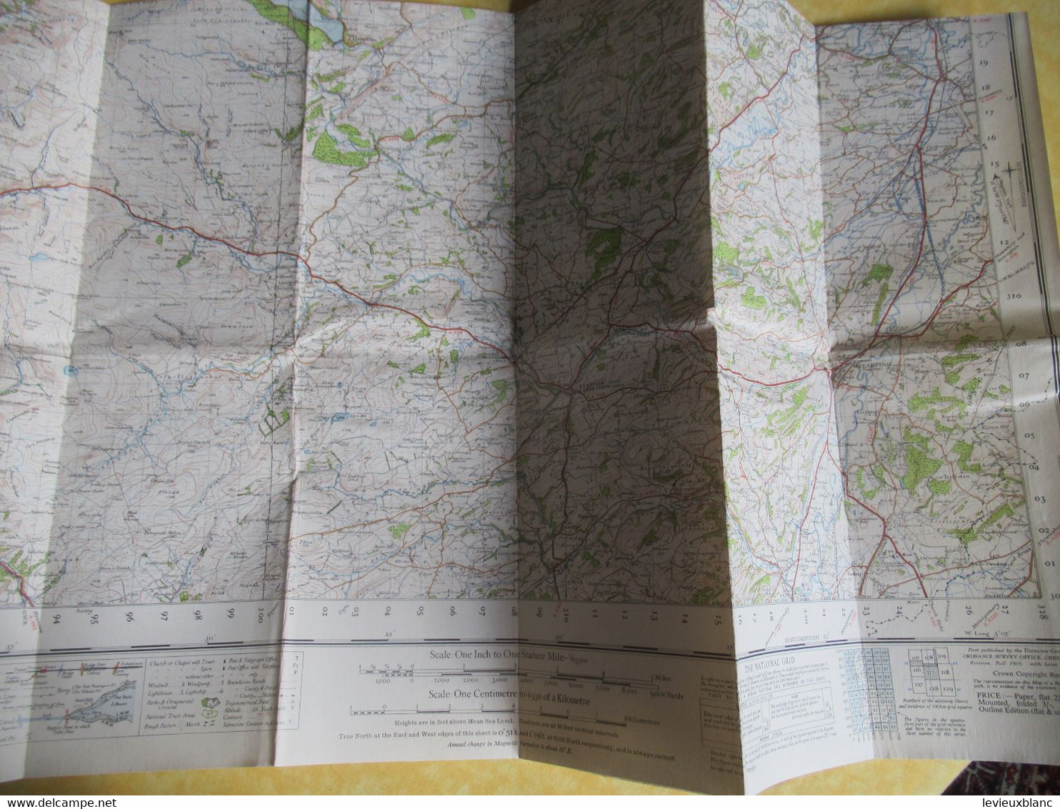 Carte Automobile/ Great Britain / Ordnance Survey/BALA & WELSHPOOL/The National Grid/1947                  PGC493 - Carte Stradali