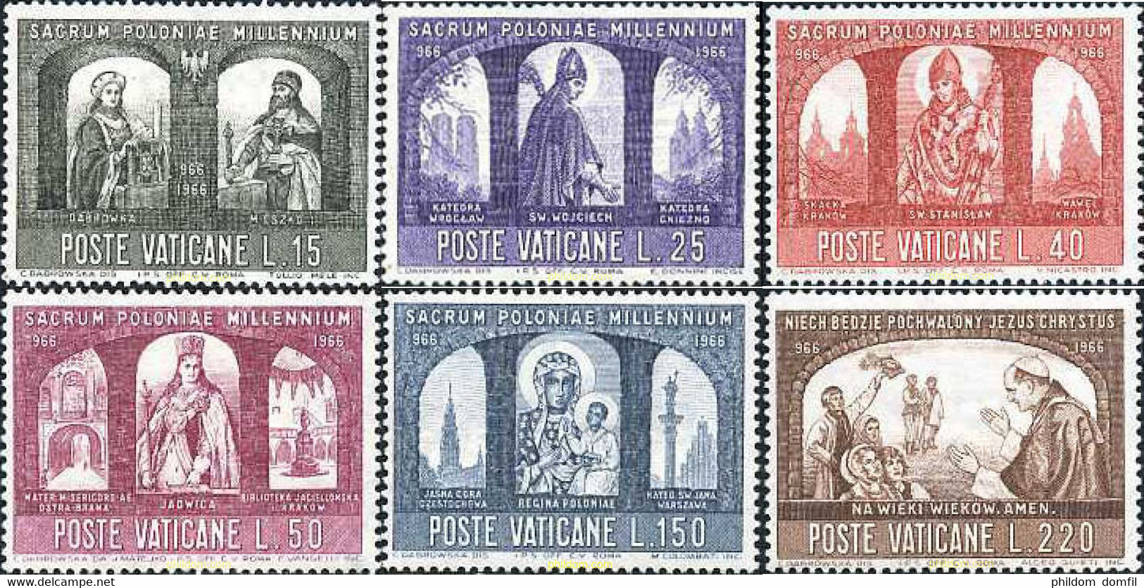 116278 MNH VATICANO 1966 MILENARIO DEL CRISTIANISMO EN POLONIA - Used Stamps
