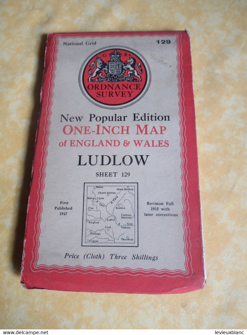 Carte Automobile/ Great Britain / Ordnance Survey/LUDLOW/The National Grid/1947                  PGC494 - Carte Stradali