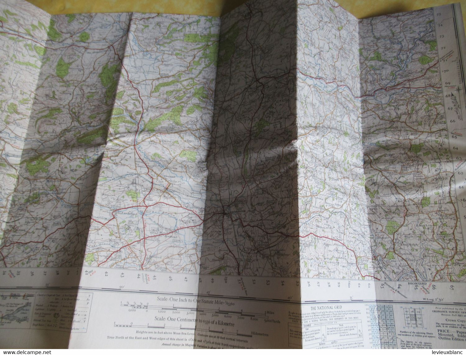 Carte Automobile/ Great Britain / Ordnance Survey/LUDLOW/The National Grid/1947                  PGC494 - Cartes Routières