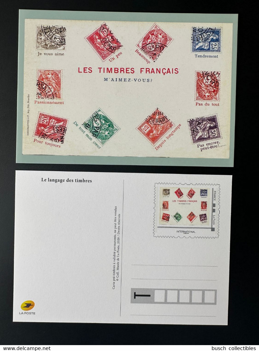France 2020 Stationery Carte Postale Entier Ganzsache Les Timbres Français M'aimez-vous ? - Pseudo-officiële  Postwaardestukken