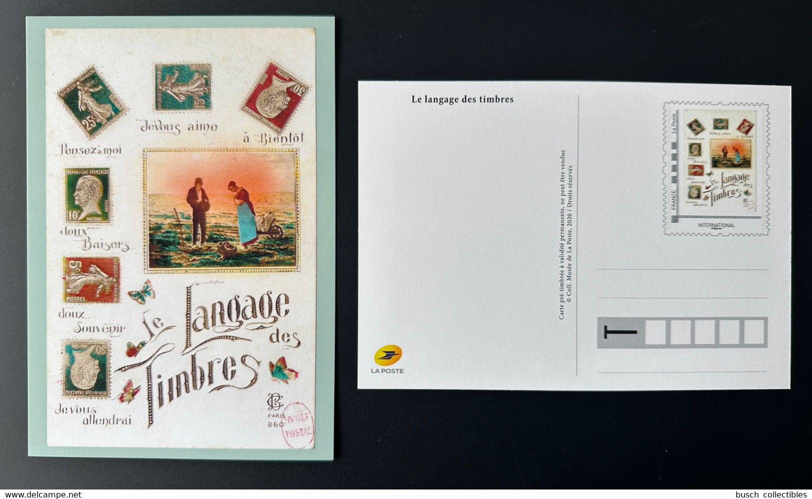 France 2020 Stationery Carte Postale Entier Ganzsache Langage Timbres Pasteur Butterfly Papillon Schmetterling Semeuse - Official Stationery