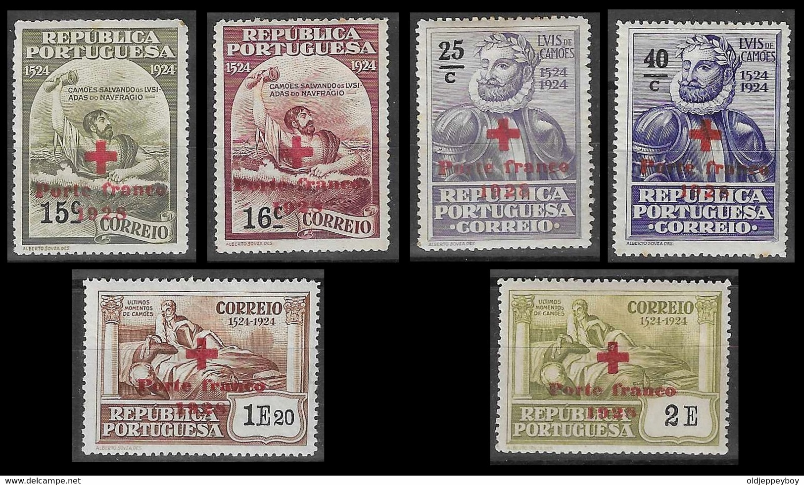 CROIX ROUGE CRUZ VERMELHA  Portugal - 1928 Camoes Franchise Red Cross (Complete Set) - Af. PF 11 To 16 - MH - Croce Rossa