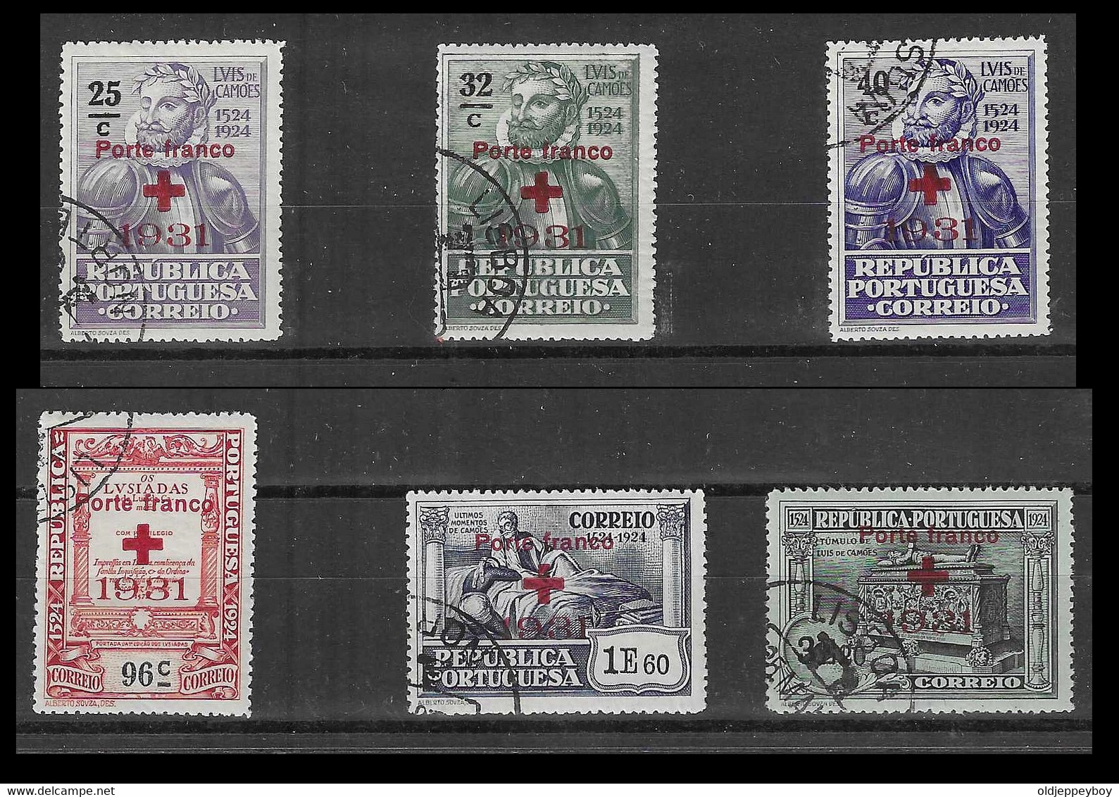 CROIX ROUGE CRUZ VERMELHA  Portugal - 1931 Camoes Franchise Red Cross (Complete Set) - Af. PF 11 To 16 - USD - Croce Rossa