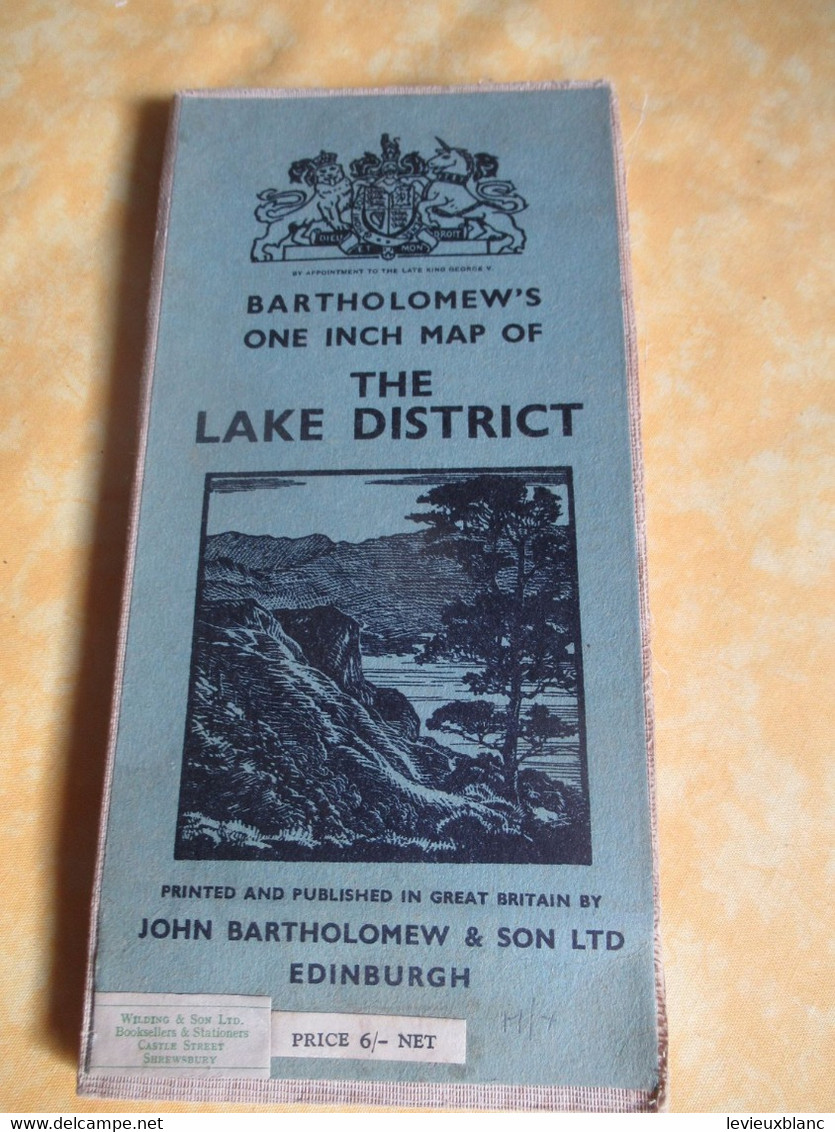 Carte Automobile/ Great Britain / Bartholomew's One Inch Map/ THE LAKE DISTRICT/Edinburgh/Vers1945              PGC495 - Roadmaps